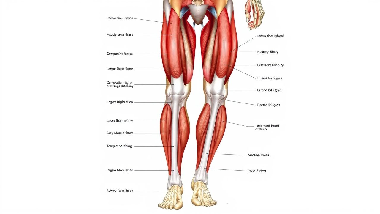 Diagram showing hamstring muscles at the back of the leg for fitness training