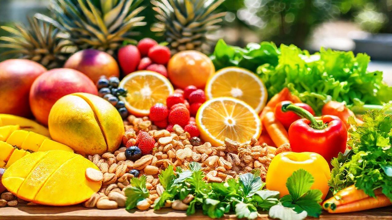 Fresh fruits, nuts, and vegetables that boost stamina naturally